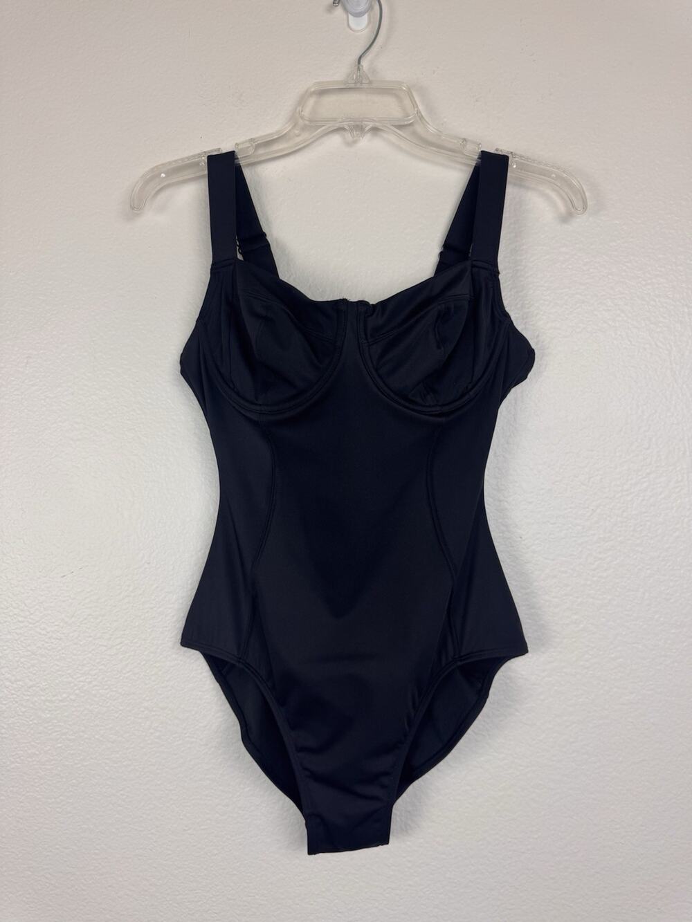 TA3 Swim One Piece Shapewear Swimsuit Corset Lace Up Black Regular Length S D/DD